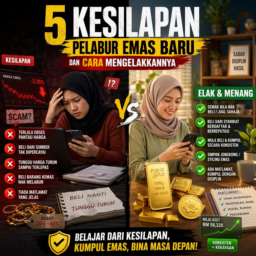 5 Kesilapan Biasa Pelabur Emas Baru Dan Cara Mengelakkannya
