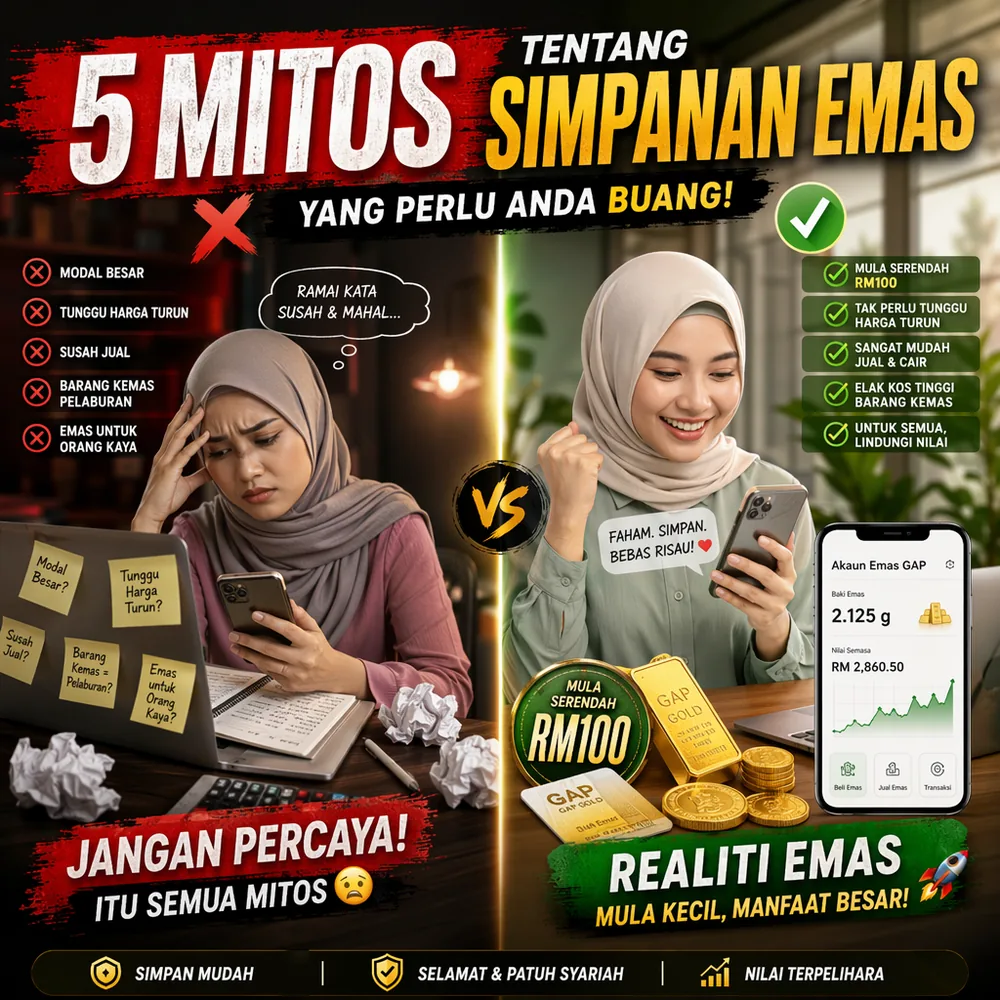 5 Mitos Tentang Simpanan Emas Yang Perlu Anda Buang