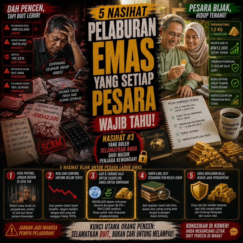 5 Nasihat Pelaburan Emas Yang Setiap Pesara Wajib Tahu