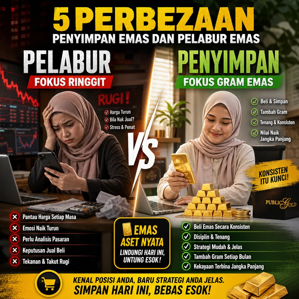 5 Perbezaan Antara Penyimpan Emas Dan Pelabur Emas