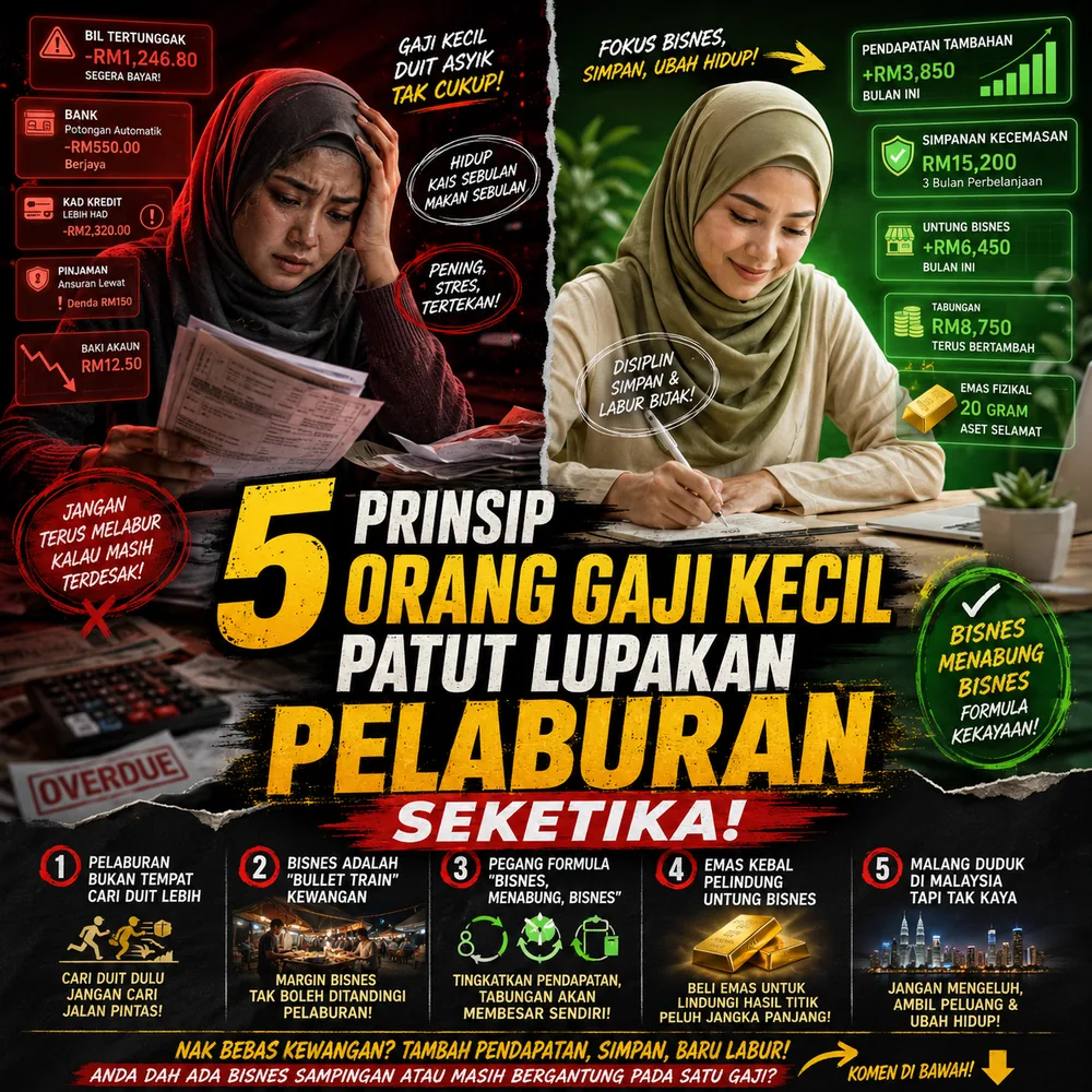 5 Prinsip Kenapa Orang Gaji Kecil Patut Lupakan Pelaburan Seketika