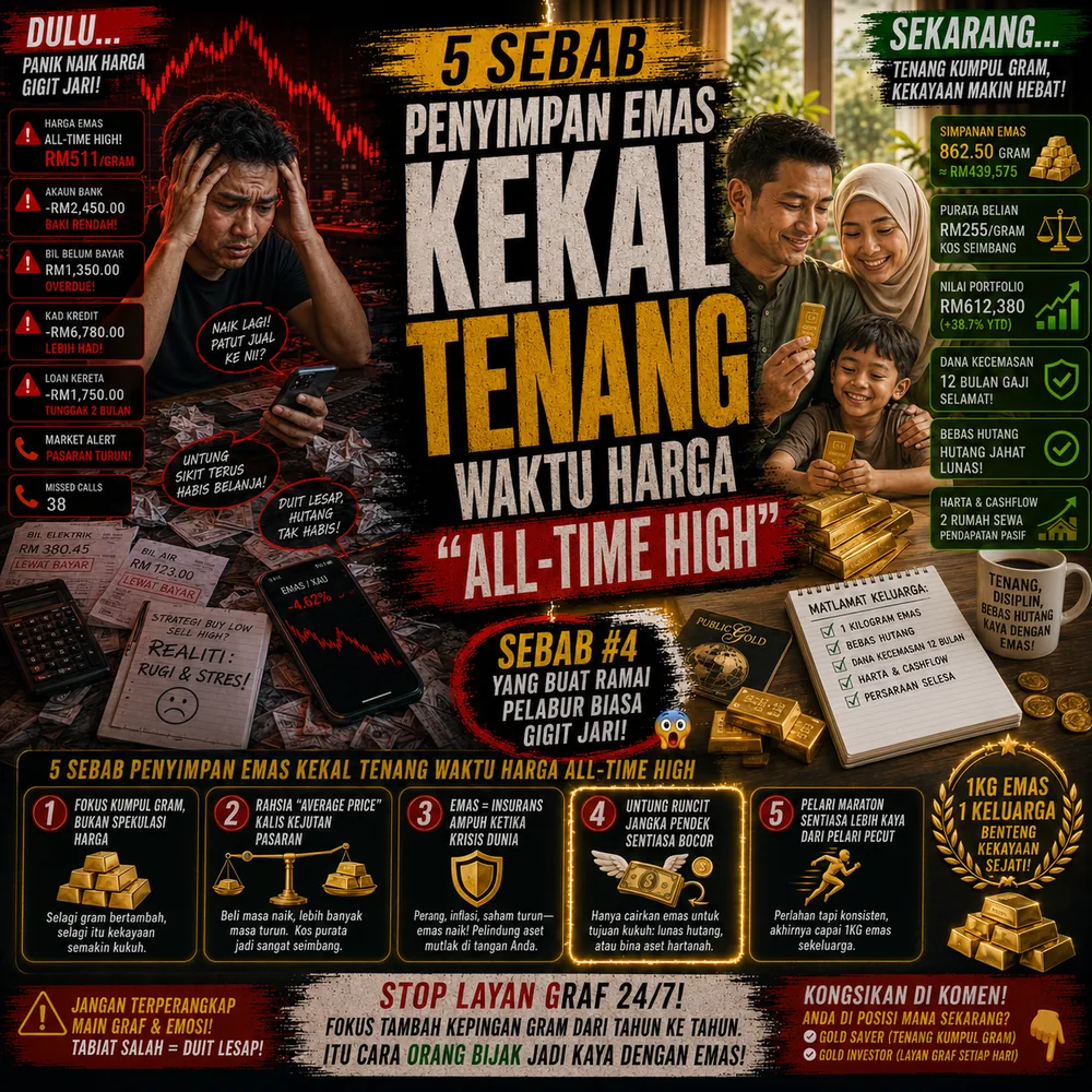 5 Sebab Penyimpan Emas Kekal Tenang Waktu Harga "All-Time High"