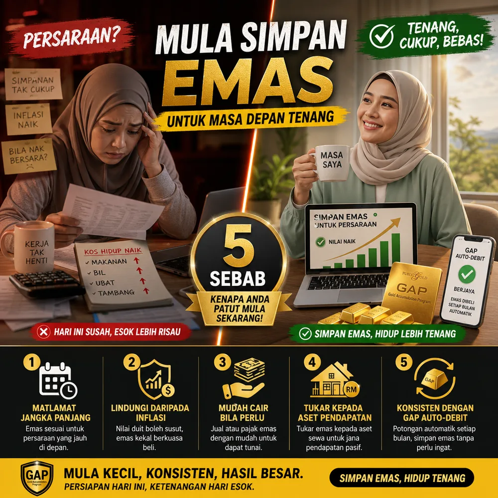 5 Sebab Anda Patut Mula Menyimpan Emas Untuk Persaraan