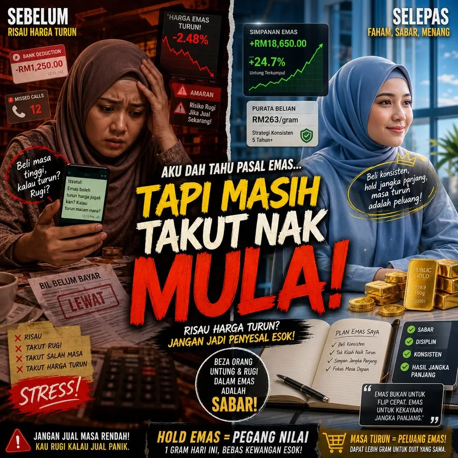 Dialog Izzatul dan Liyana tentang risiko harga emas turun Public Gold