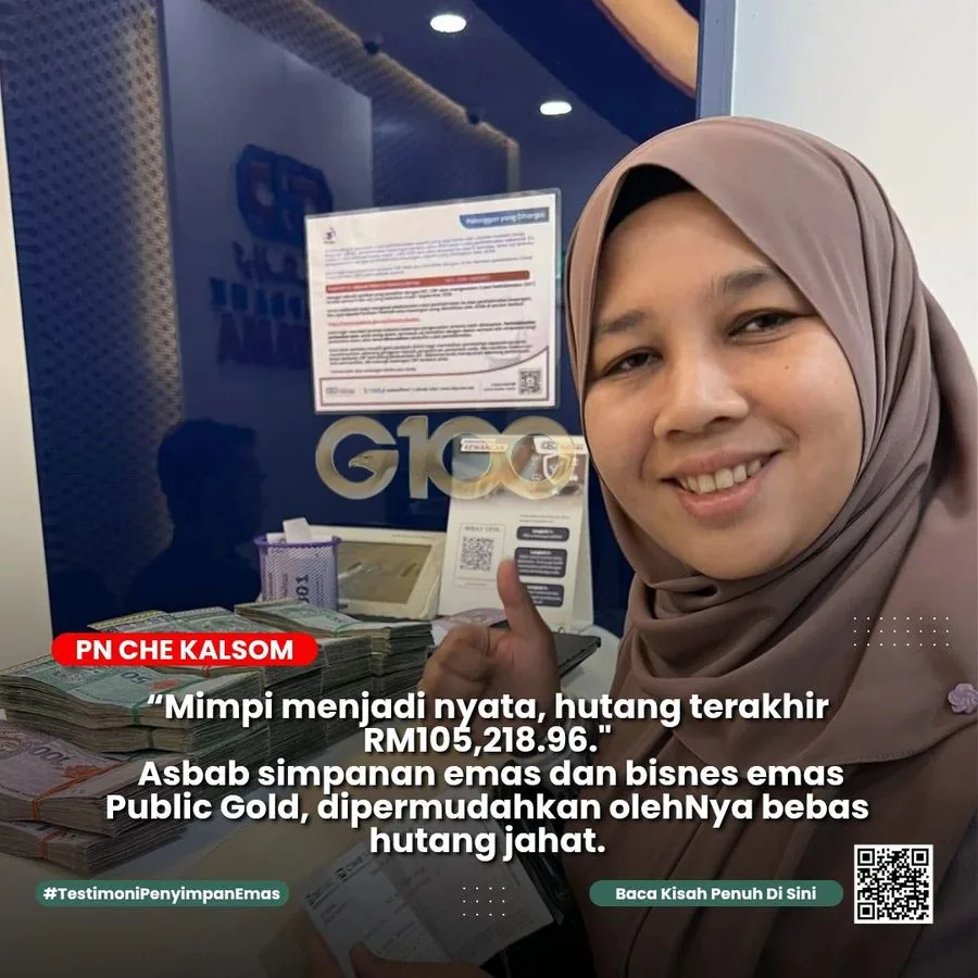 Puan Che Kalsom selesaikan hutang RM105,218.96 dengan emas Public Gold