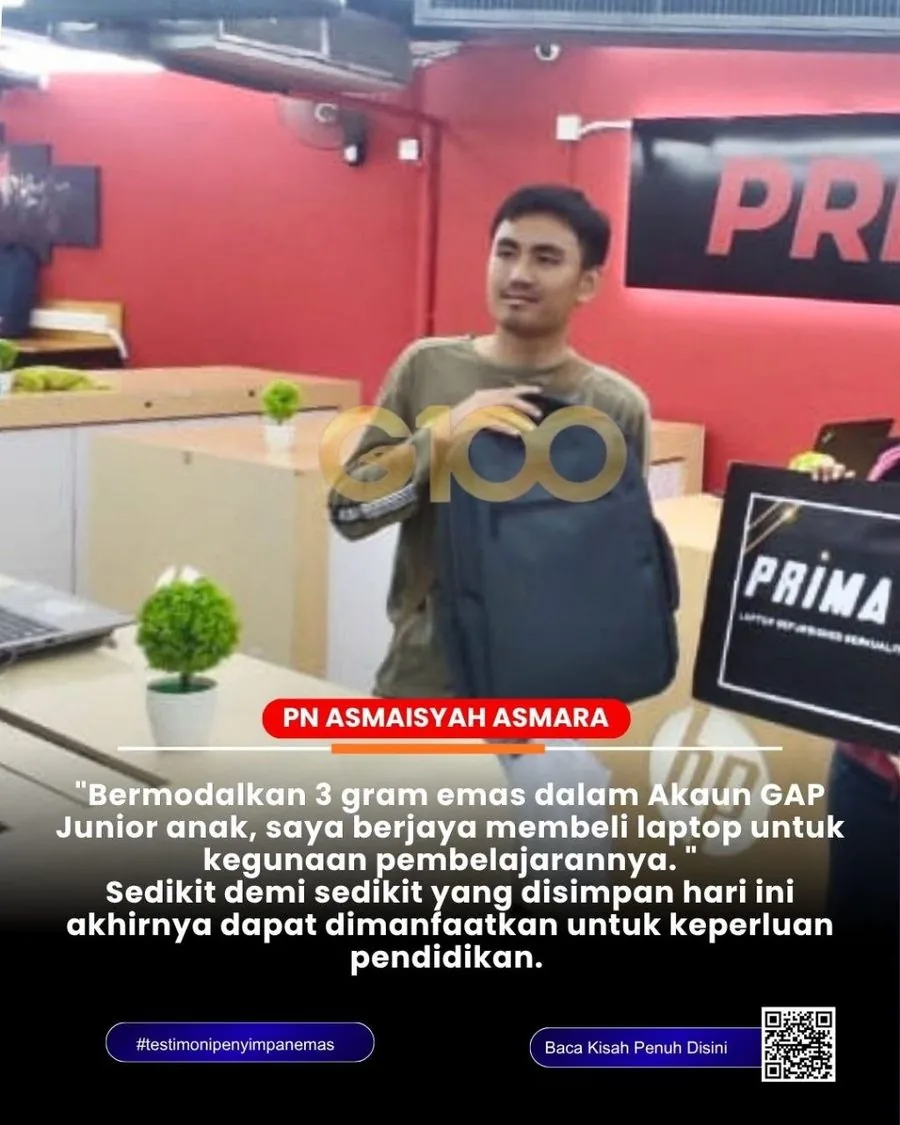 Puan Asmaisyah simpan emas untuk dana pendidikan anak melalui GAP Public Gold