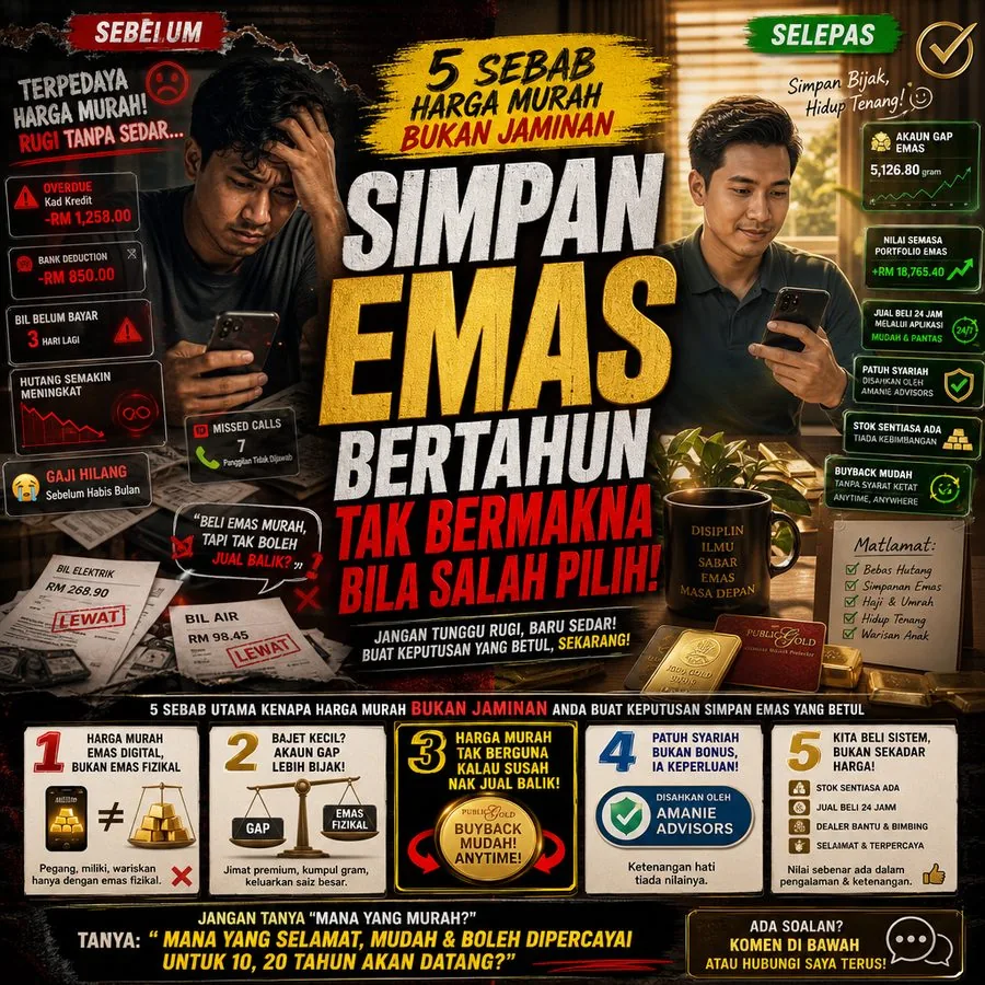 5 Sebab Harga Murah Bukan Jaminan Simpan Emas Yang Betul