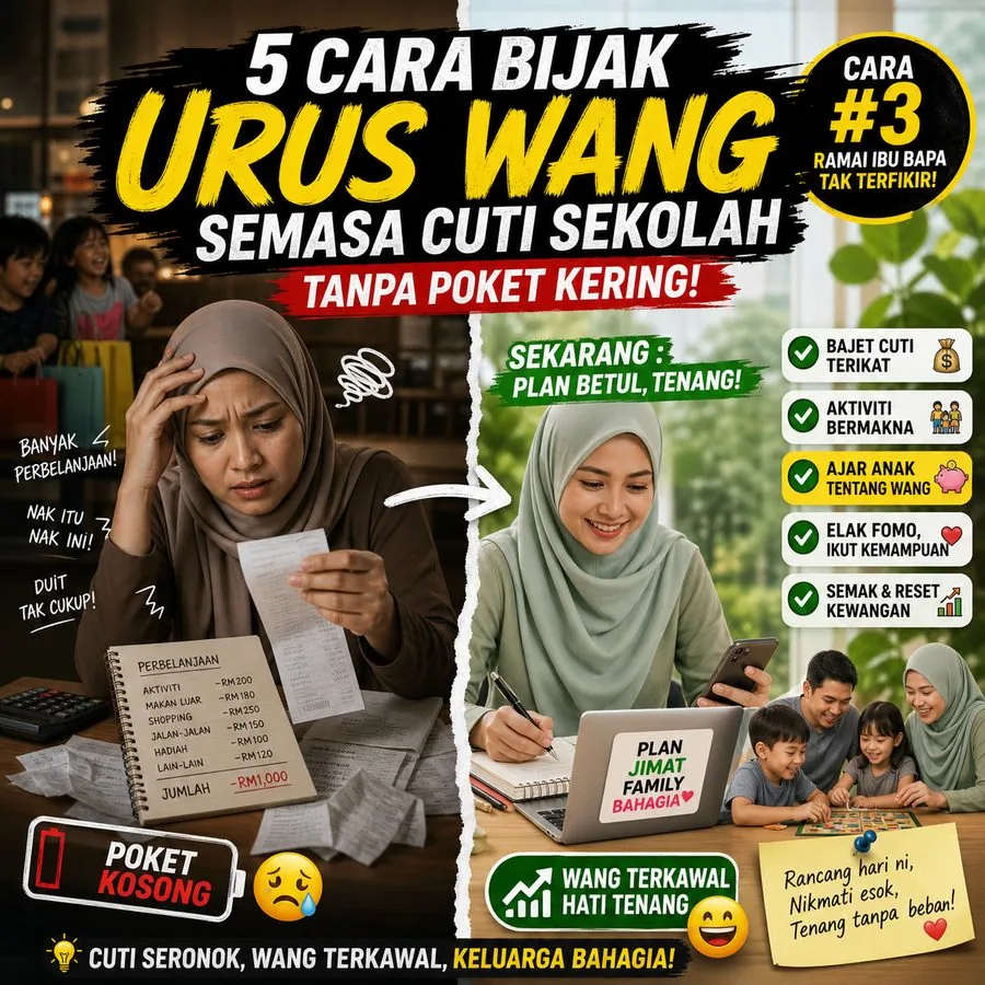 5 Cara Bijak Urus Wang Semasa Cuti Sekolah