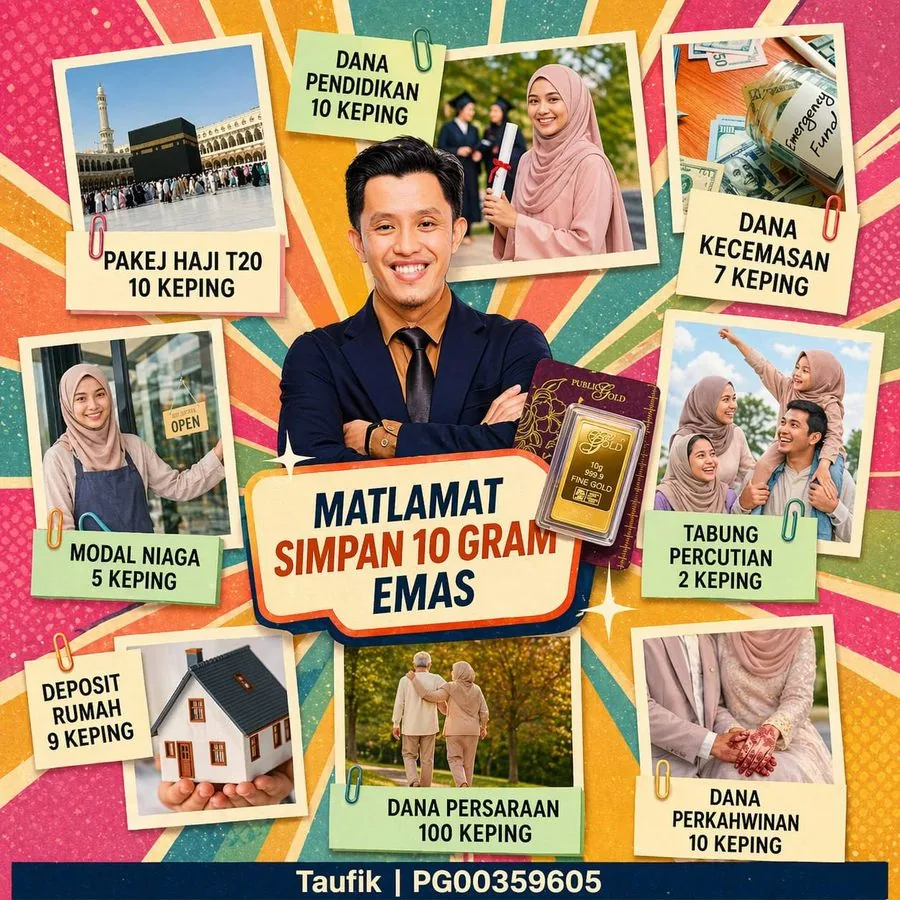 Matlamat Simpan 10 Gram Emas - Gold Bar Public Gold