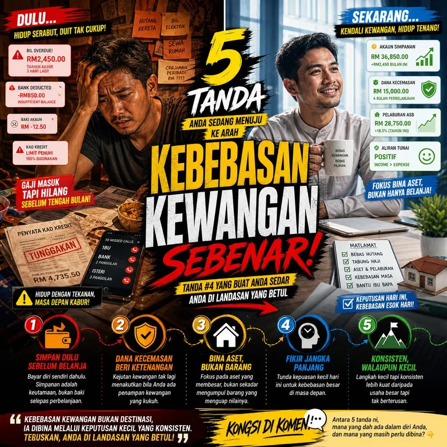 Tanda menuju kebebasan kewangan sebenar melalui simpanan emas konsisten GAP Public Gold