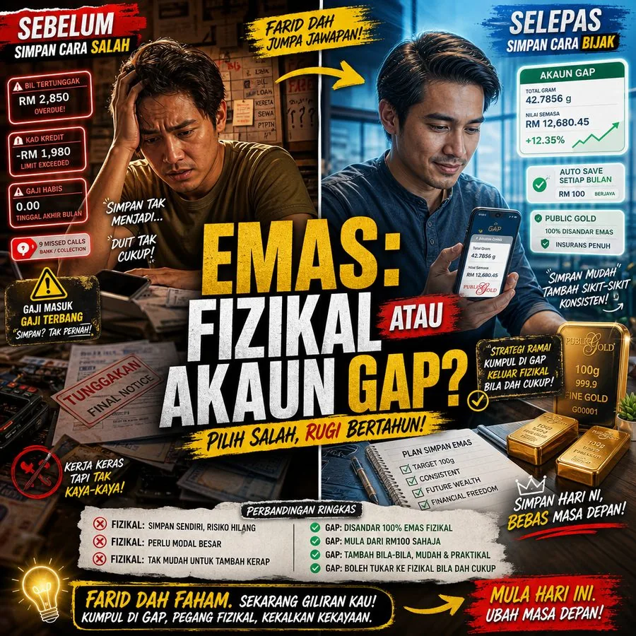 Dialog Farid dan Amir tentang emas fizikal vs akaun GAP Public Gold