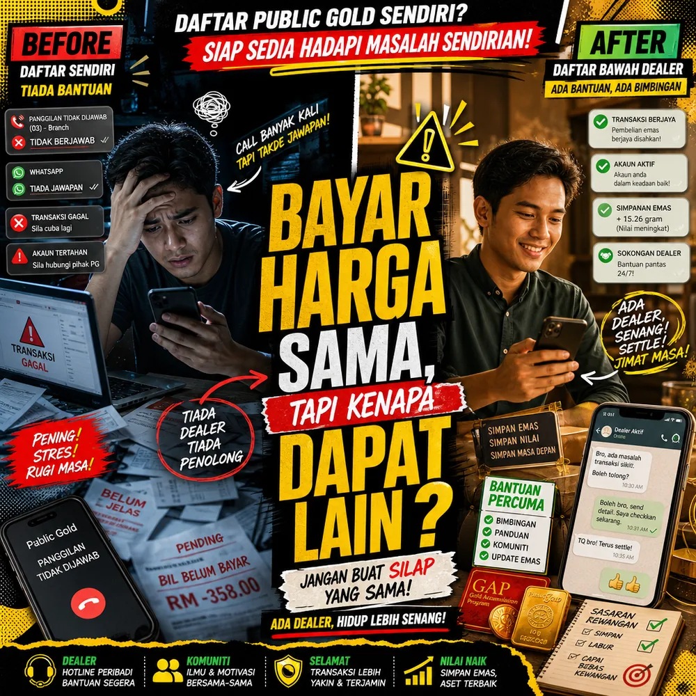 Sembang dua sahabat daftar Public Gold sendiri tapi pening bila ada masalah