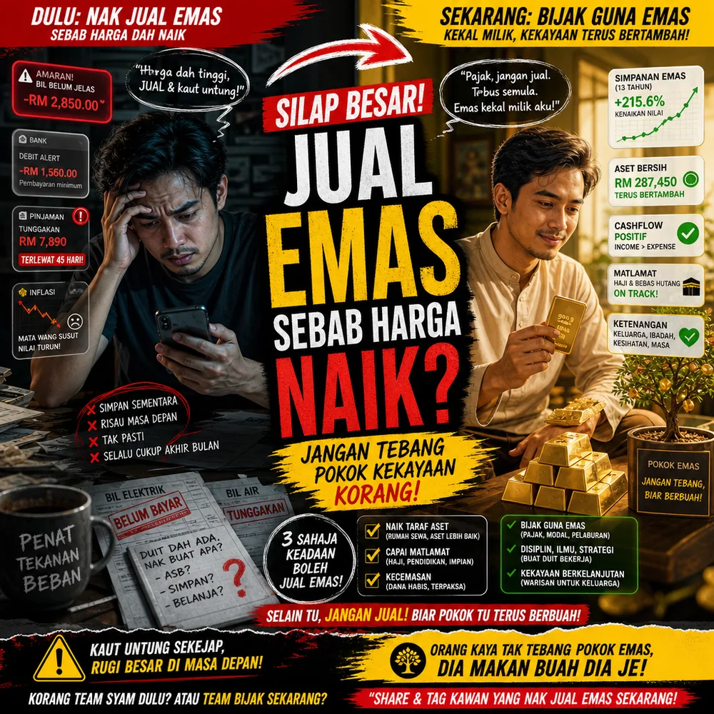 Sembang dua sahabat harga emas tertinggi nak jual kaut untung