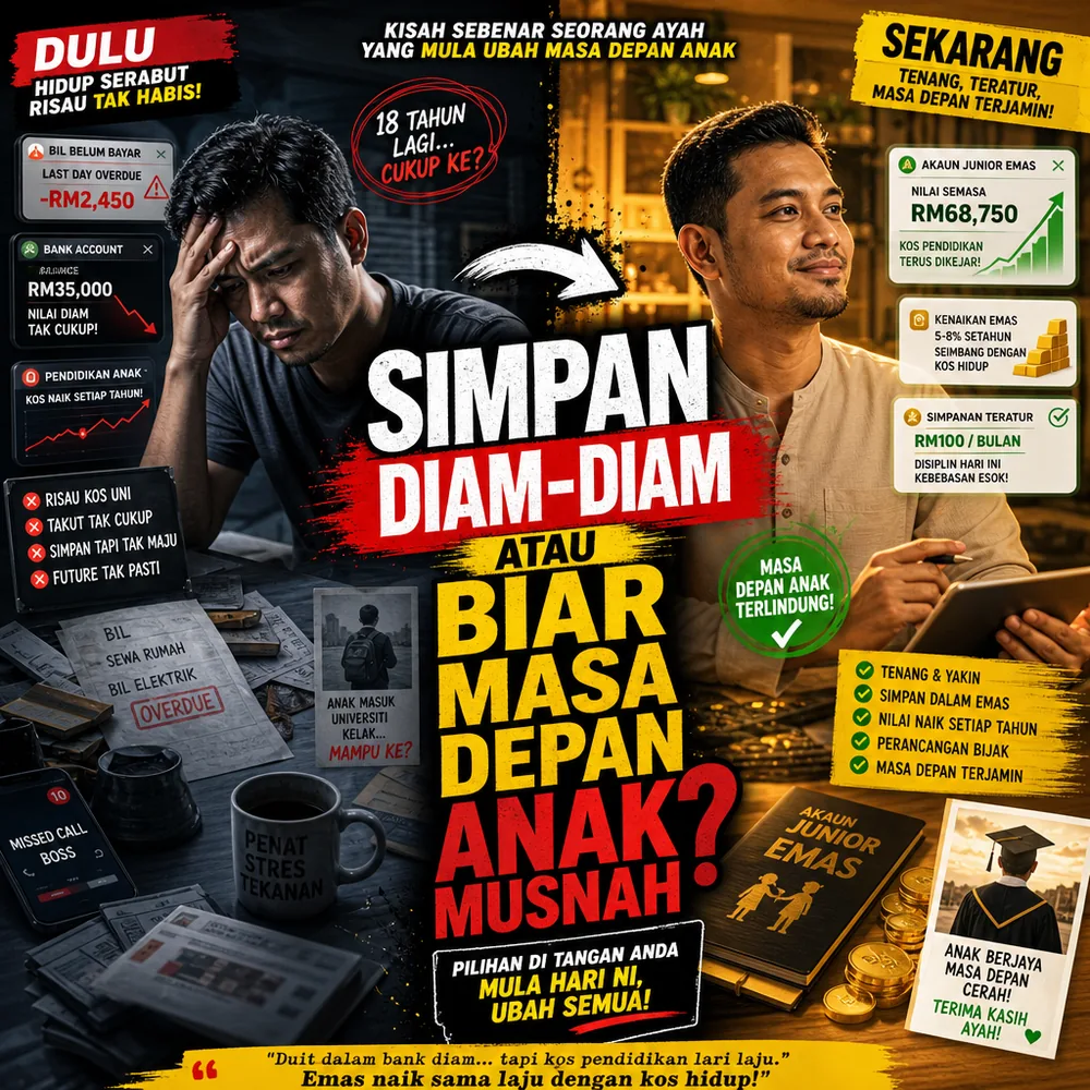 Sembang dua sahabat risau kos pendidikan anak makin naik simpan emas
