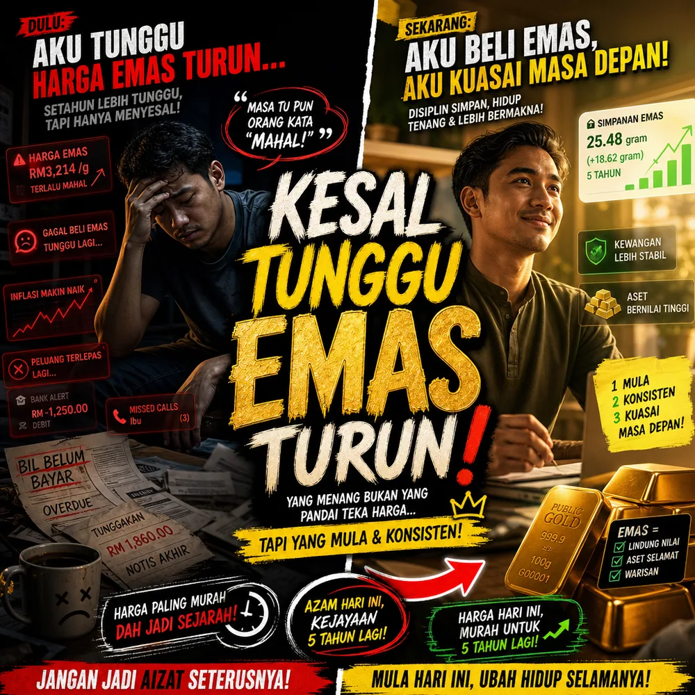 Sembang dua sahabat tunggu harga emas turun dulu baru nak mula