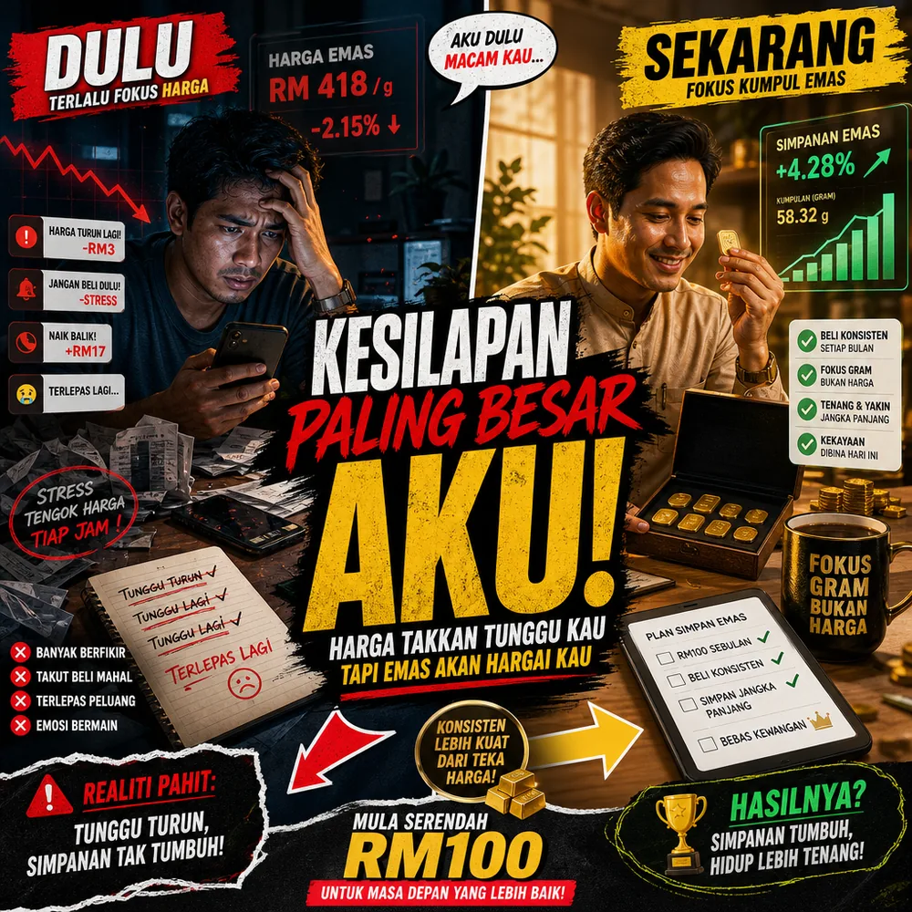 Sembang dua sahabat tunggu harga emas turun sampai terlepas peluang