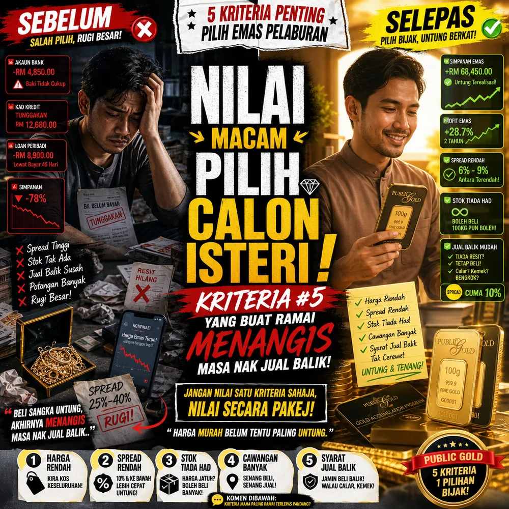 5 kriteria penting memilih emas pelaburan nilai macam pilih calon isteri