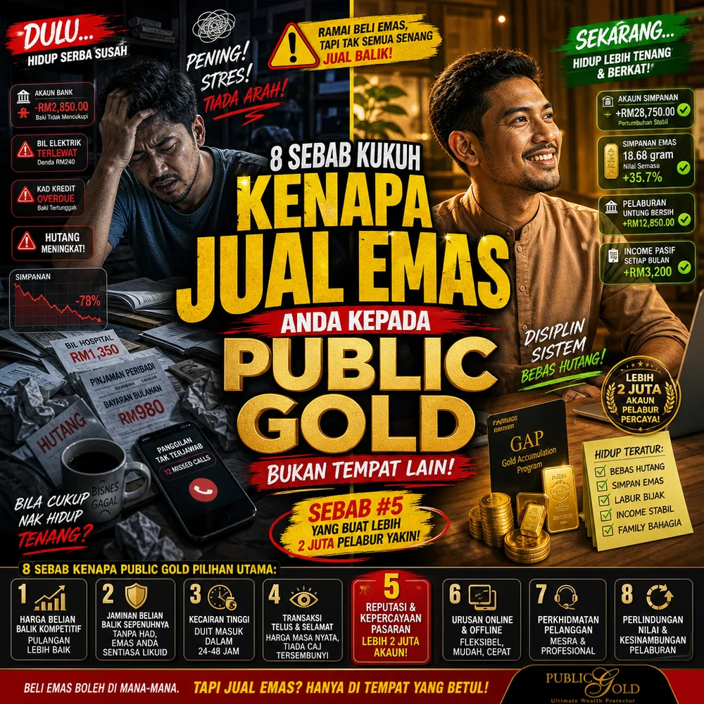 8 sebab kukuh kenapa jual emas anda kepada Public Gold bukan tempat lain