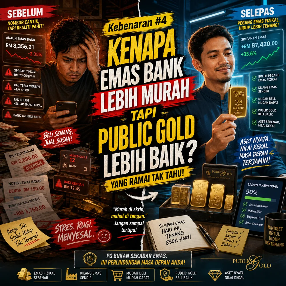 Kenapa harga emas Public Gold tak serendah emas di bank kebenaran yang ramai tersilap pilih