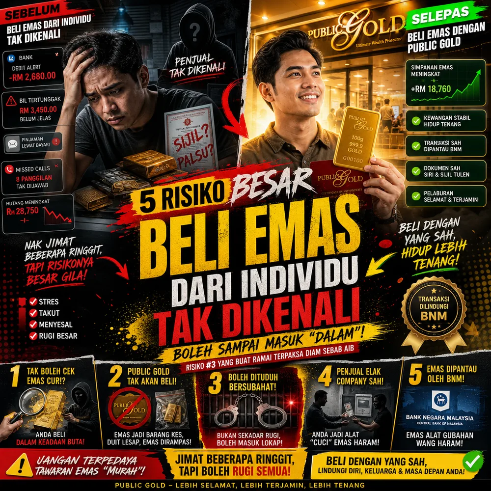 5 risiko besar beli emas daripada individu tak dikenali boleh sampai masuk lokap