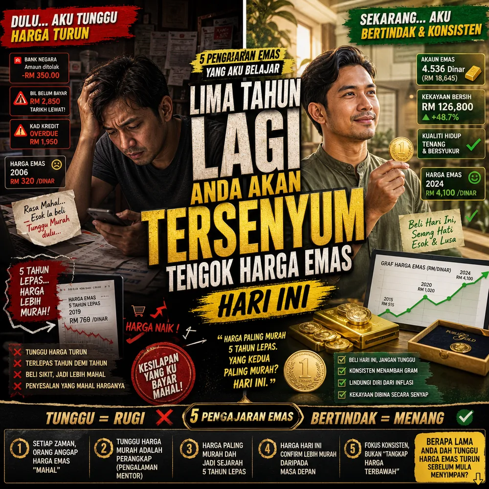 Lima tahun lagi anda akan tersenyum tengok harga emas hari ini Public Gold