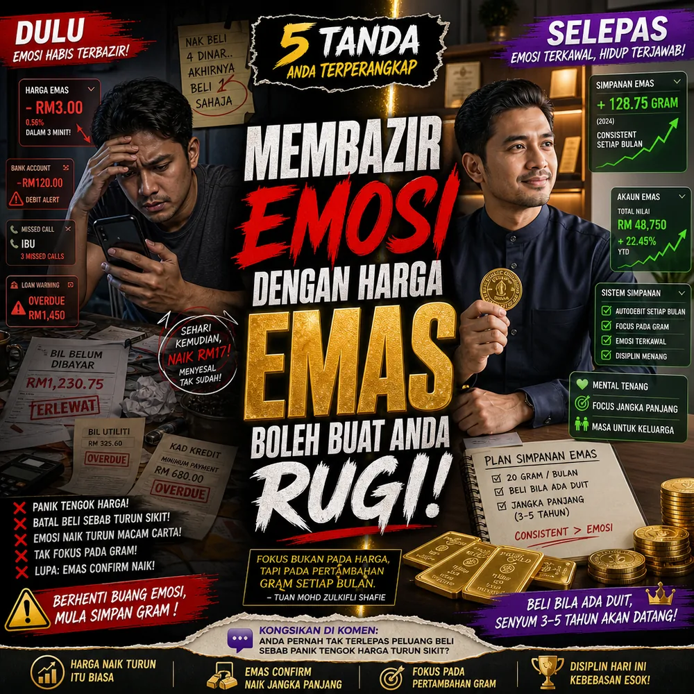 Membazir emosi dengan harga emas boleh buat rugi 5 tanda terperangkap Public Gold