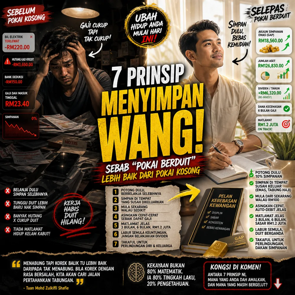 7 prinsip penting menyimpan wang pokai berduit lebih baik Public Gold