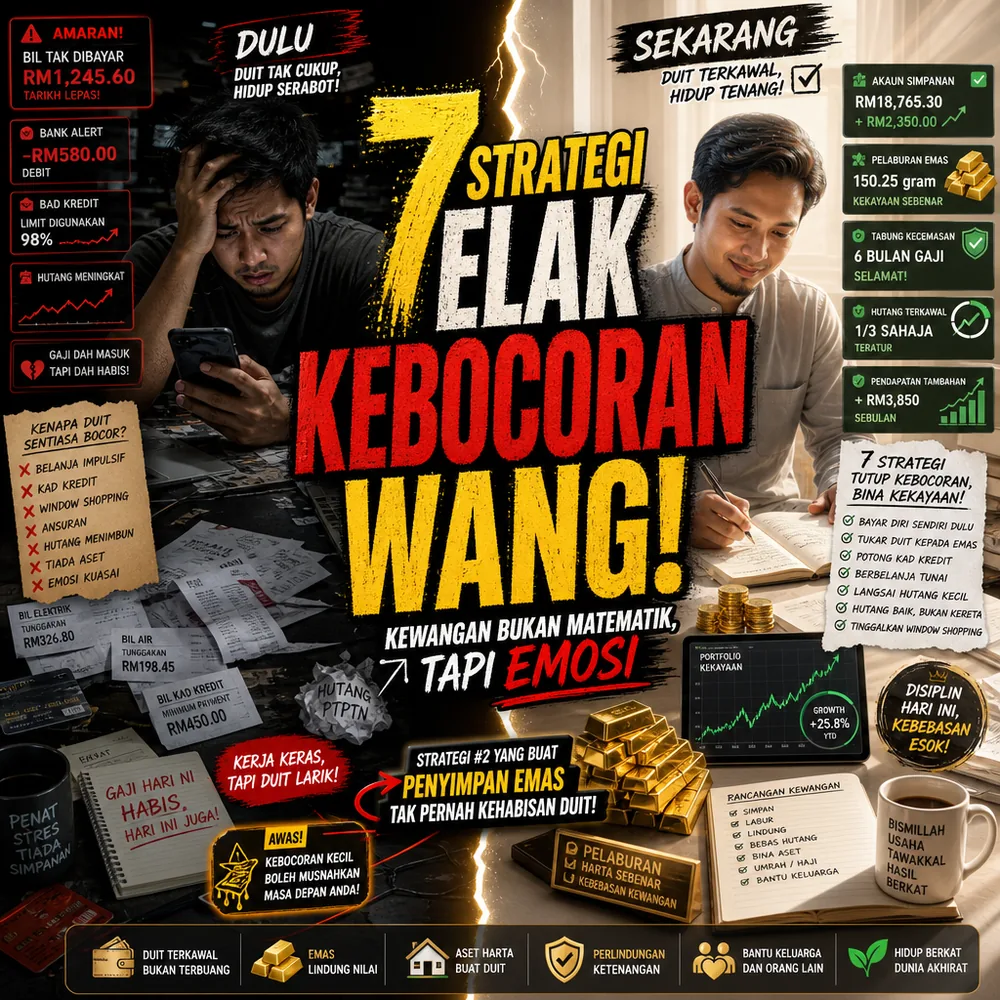 7 strategi elak kebocoran wang kewangan bukan matematik tapi emosi Public Gold