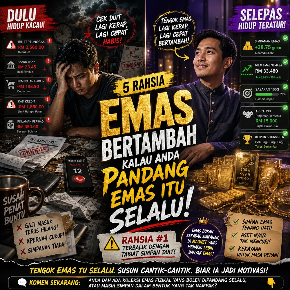 Emas magnet kekayaan simpan 1 gram sebulan lepas 3 tahun ada 400 gram Public Gold