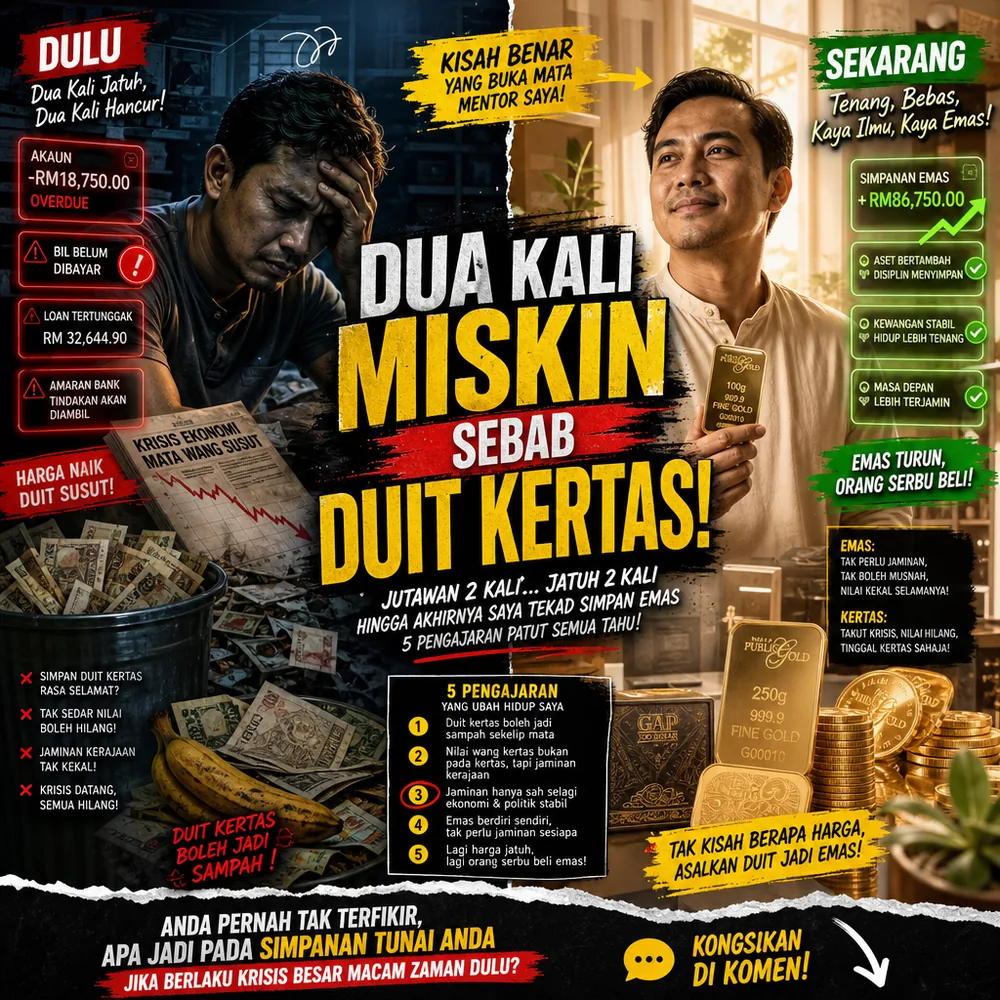 Kisah dua kali miskin yang buat mentor tekad simpan emas Public Gold