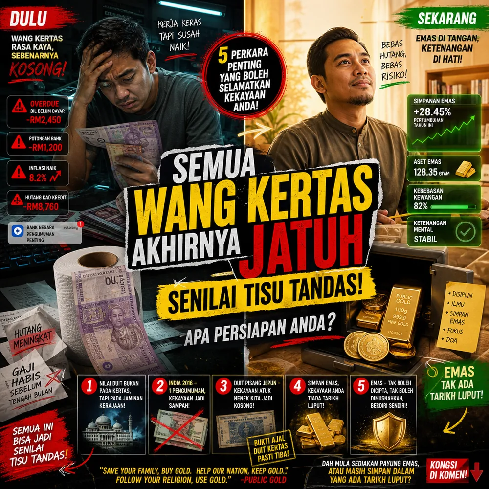 Semua wang kertas akhirnya jatuh senilai tisu tandas apa persediaan Anda Public Gold