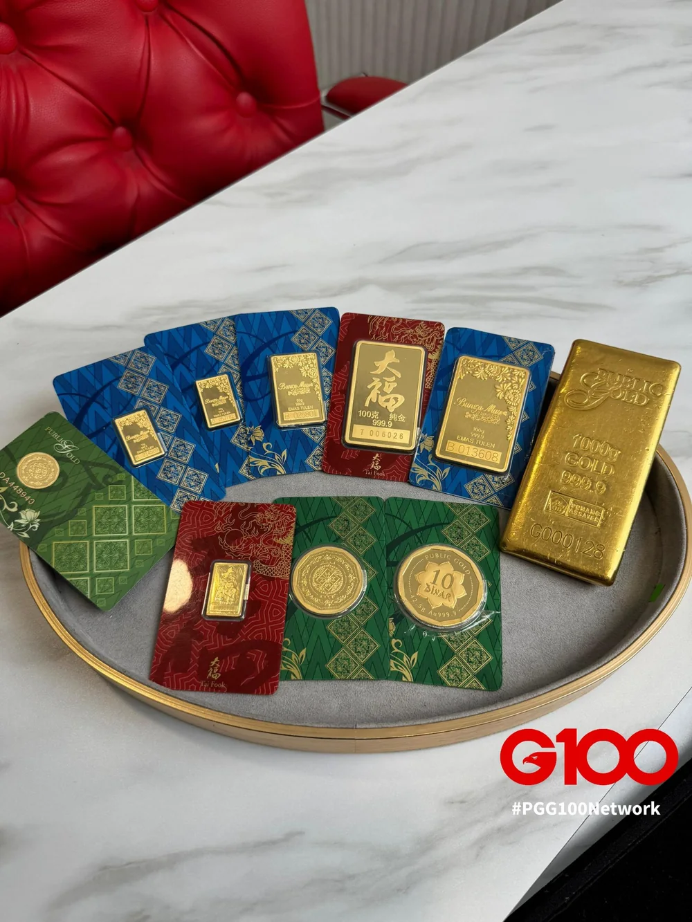 Pilihan emas fizikal Public Gold, gold bar, dinar dan jongkong 1kg 999.9
